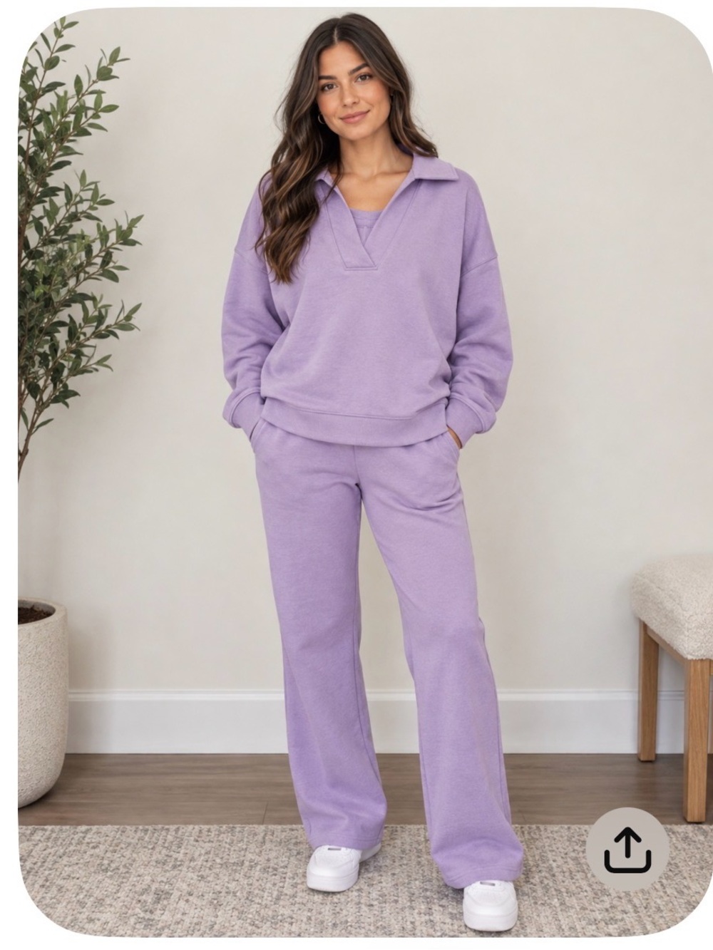 NWOT Zenana Lavender Two-Piece  Set